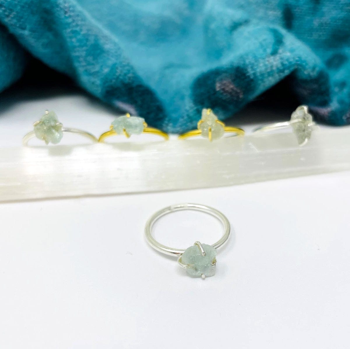 Gemstone Ring ~ Aquamarine Stone ~ Choose Gold or Sterling Silver (S141B12)