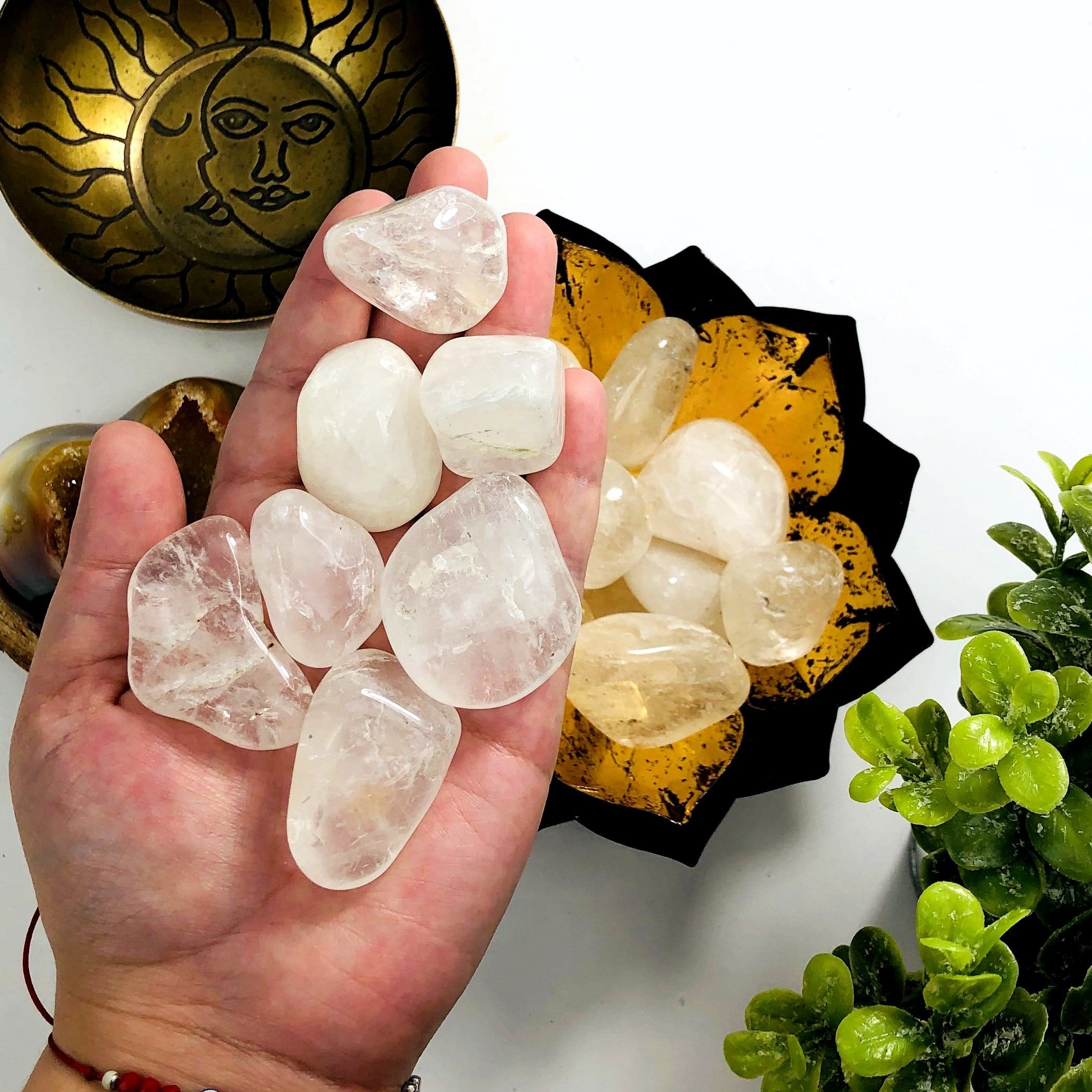 1/2 lb Crystal Quartz Tumbled Gemstones - Polished Stones - Jewelry supplies - Arts and Crafts