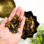 1 lb Bag Tiger Eye Crystal Chips Small Tumbled Stones