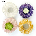 Tumbled Crystal Candle Holder - YOU CHOOSE Stone and Size (RK6A)