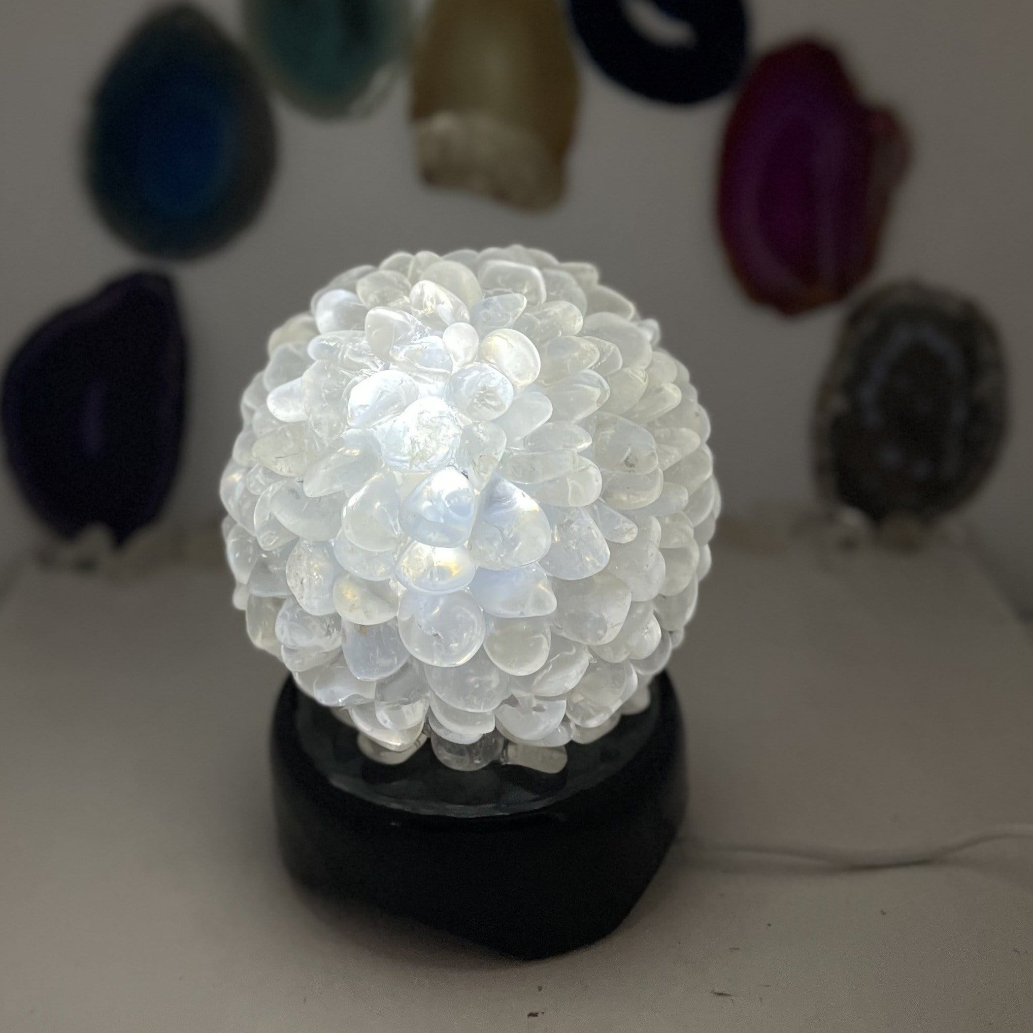 Tumbled Stone Lights - Dark Base - You Choose Stone (RK1)