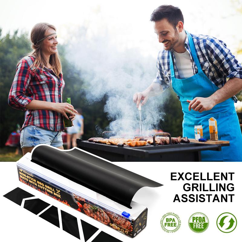 Non-Stick BBQ Grill Matswith cutting box