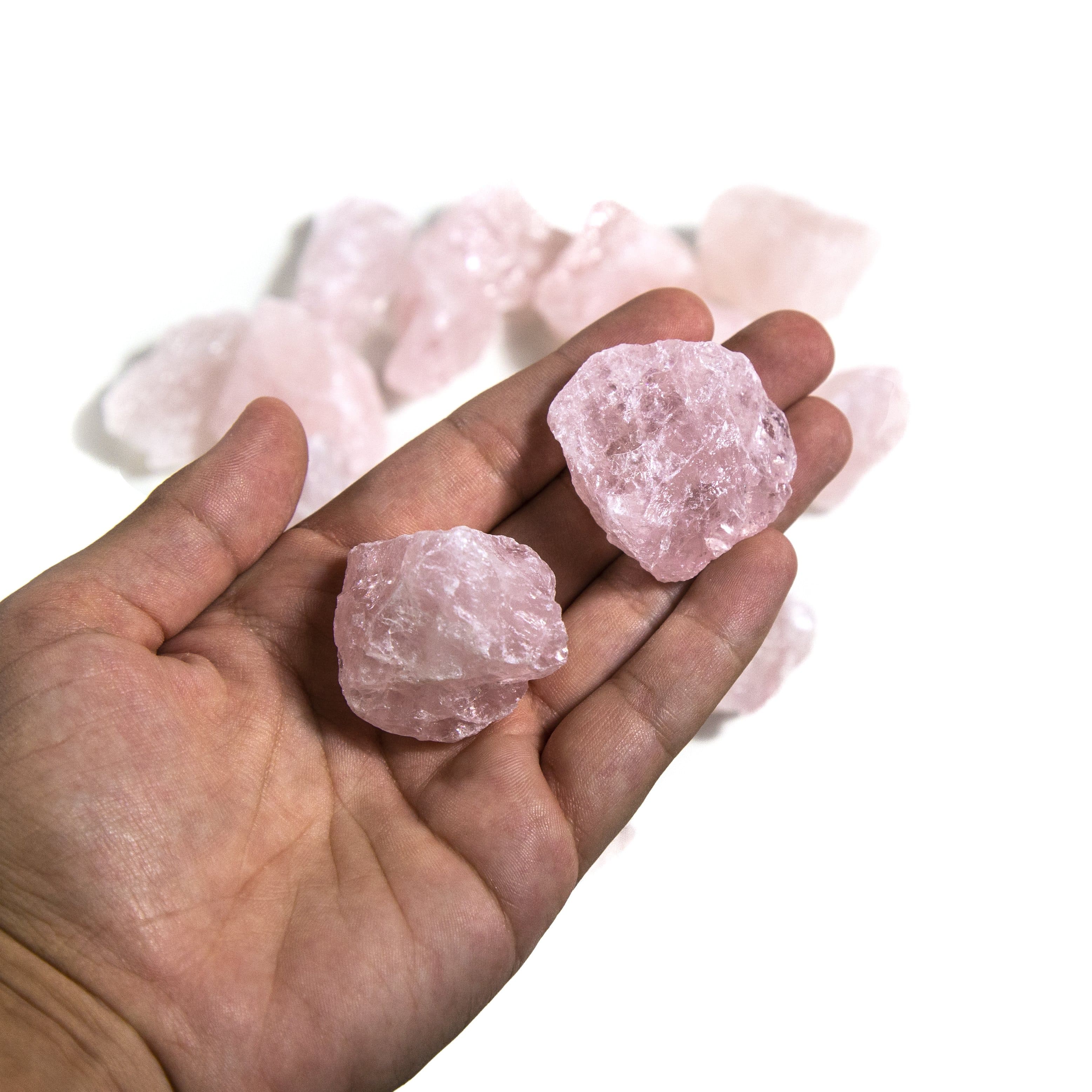 Rose Quartz Rough Stones - 1 lb Bag - Raw Chunks Rough Stone - Pink Stones (TS-171)