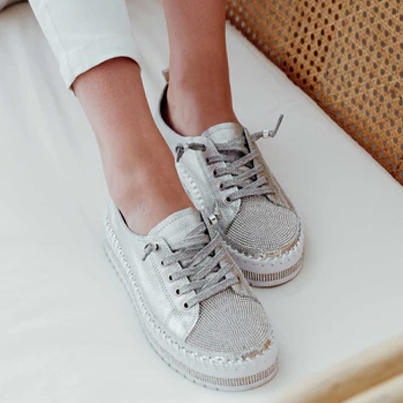 SILVER LEATHER SNEAKERS