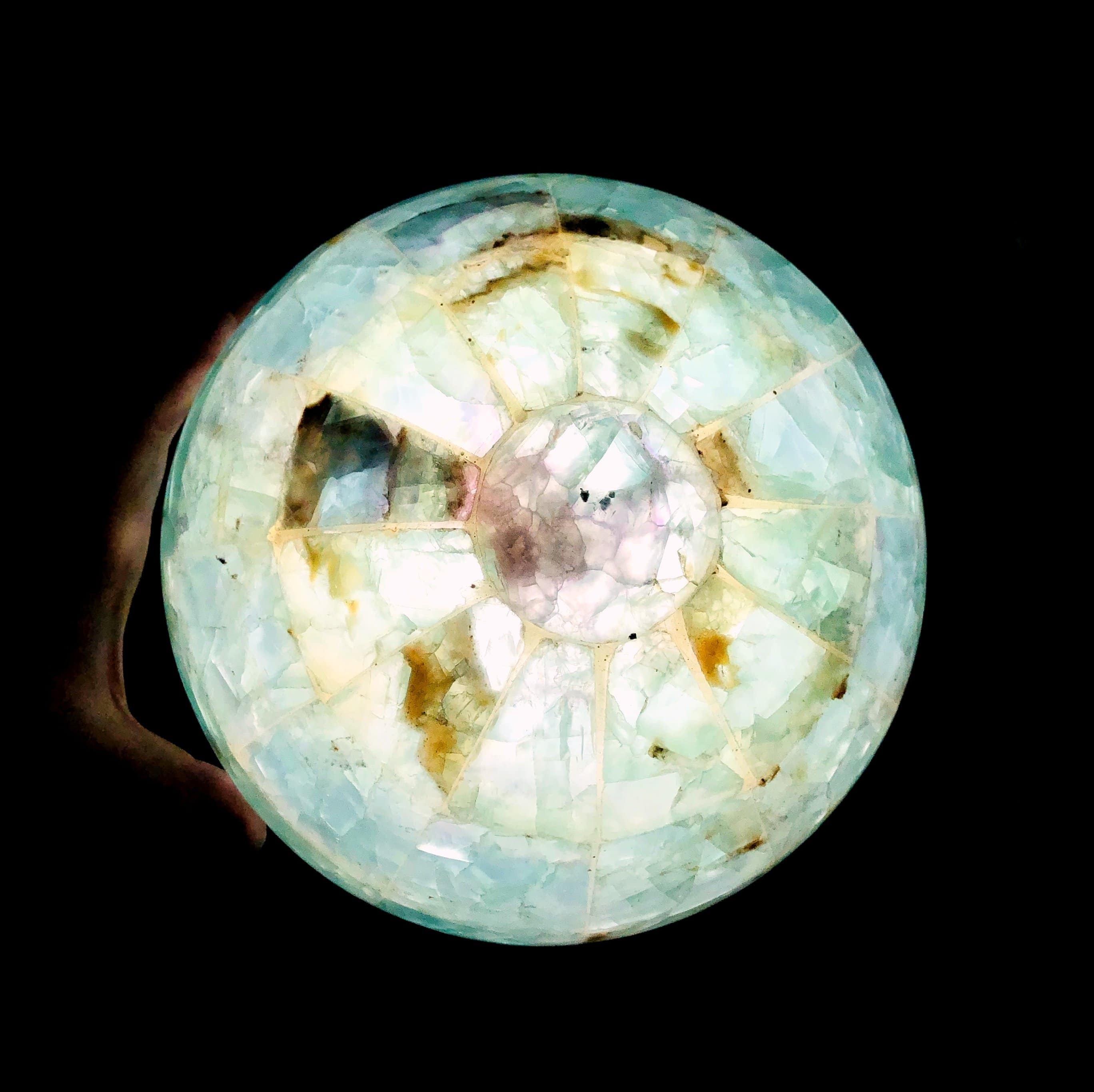 Rainbow Fluorite Sphere Lamps - Small