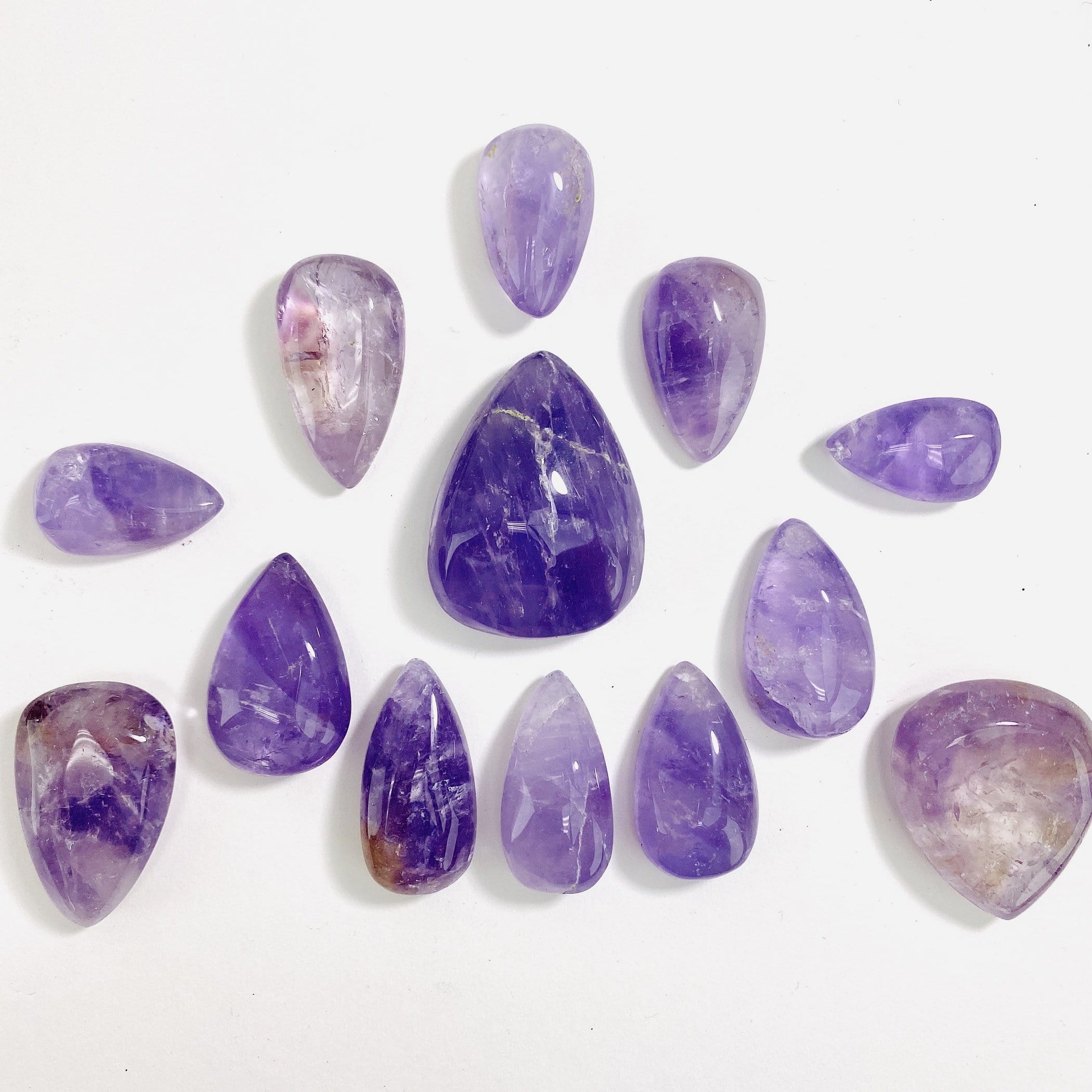 Amethyst Drop Cabochons (RK37B10-02)