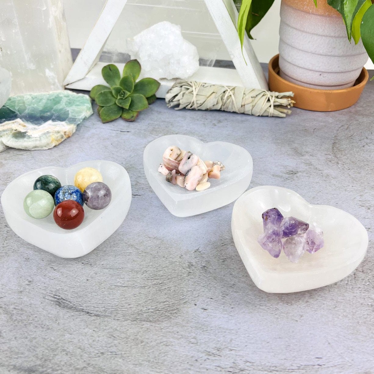 Selenite Heart Bowl - Charging Station