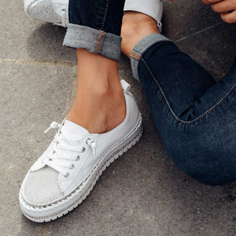 SILVER LEATHER SNEAKERS