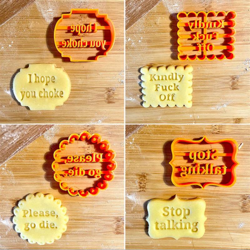 Cookie Molds With Fun and Phrases (4pcs/SET)