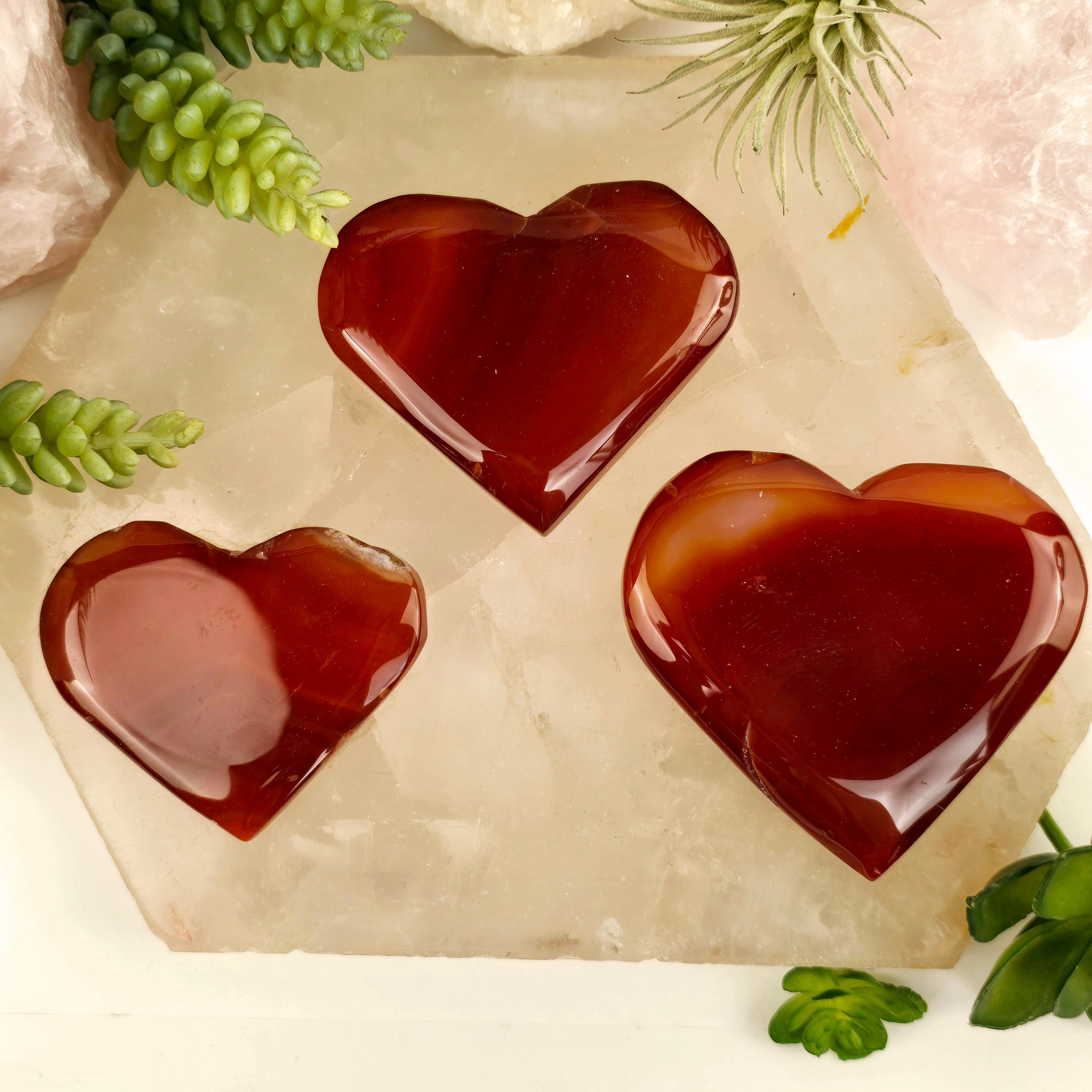 Carnelian Crystal Hearts - You Choose