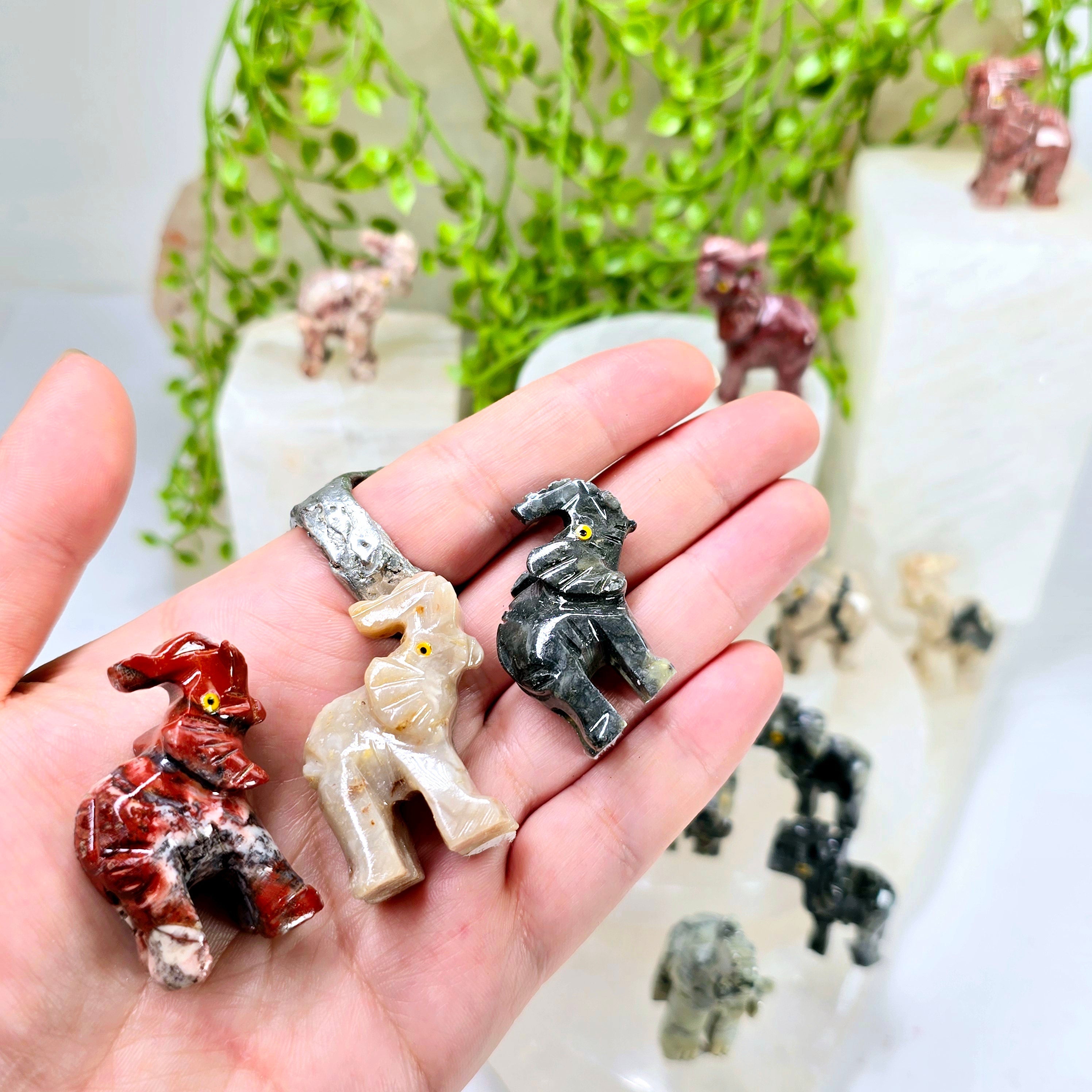 Soapstone Elephant Carving from Peru - You Choose Color