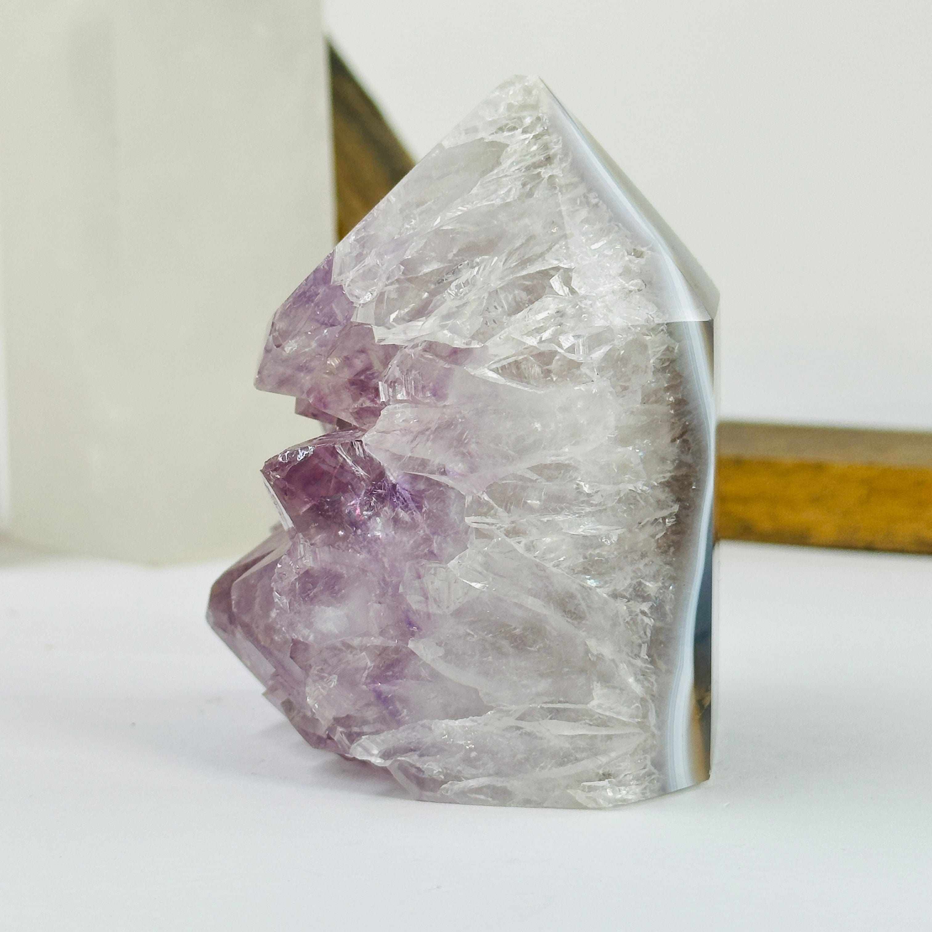 Amethyst Cluster Semi Polished Crystal Point Natural Stone OOAK