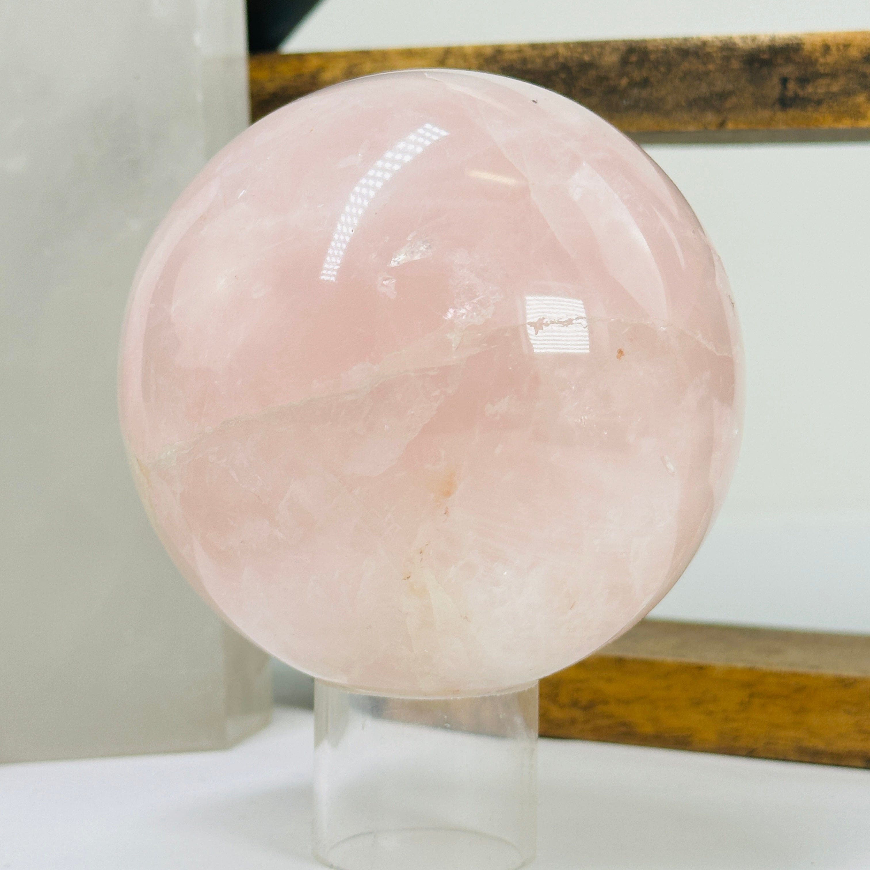 Rose Quartz Crystal Sphere OOAK