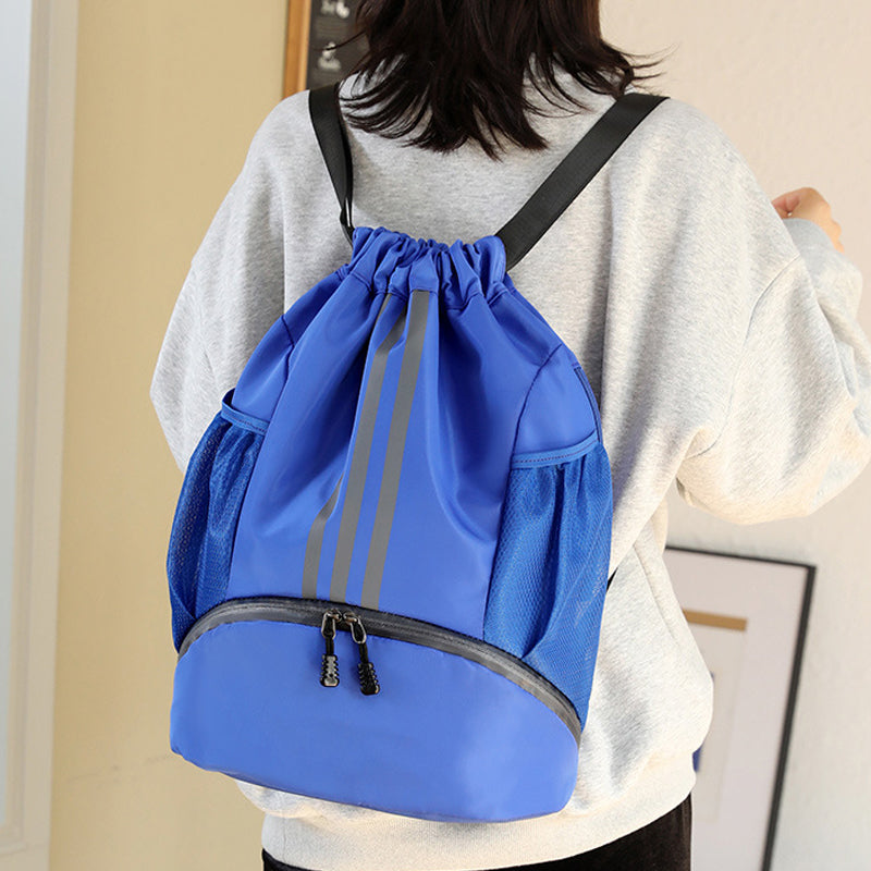 Large Nylon Drawstring Pocket Backpack