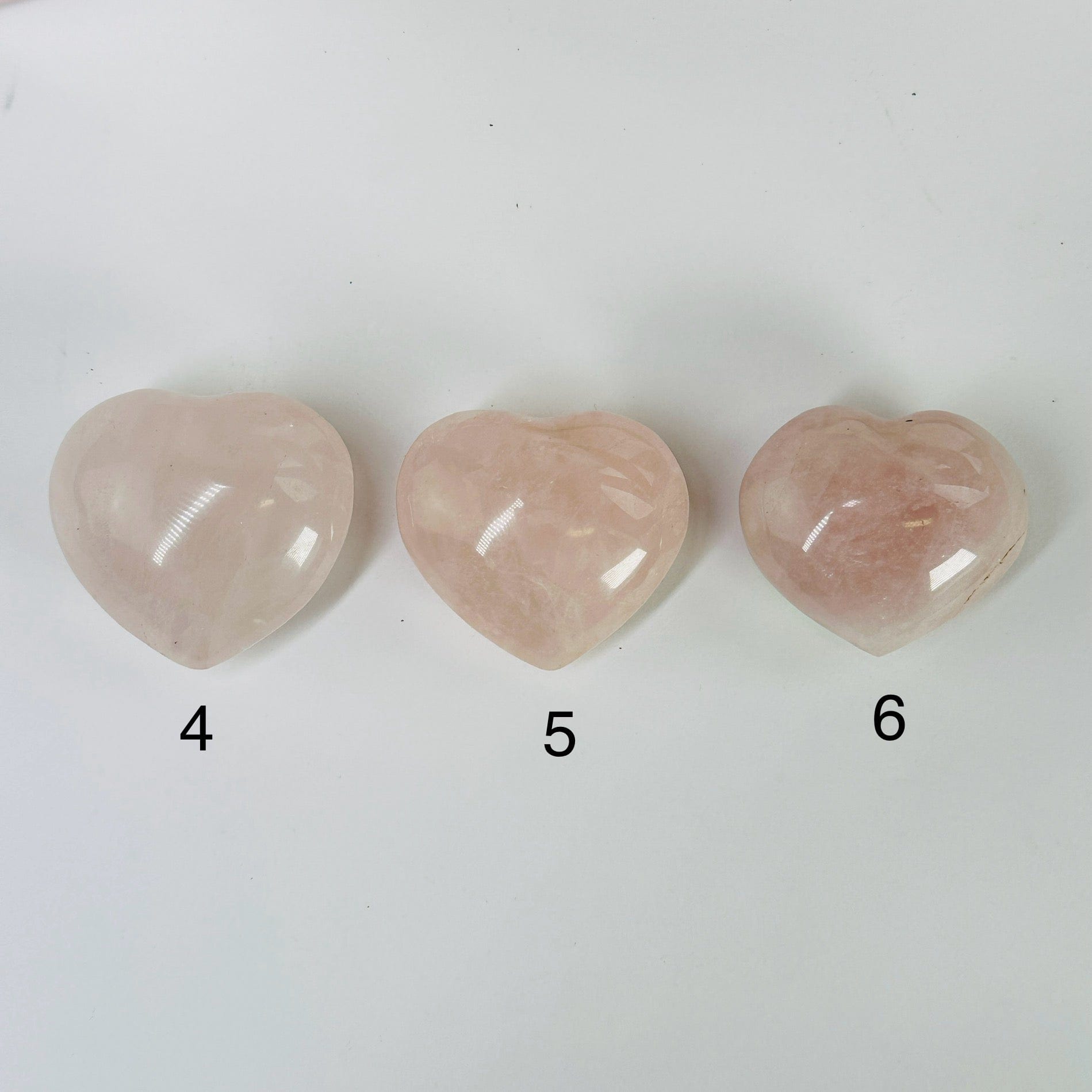 Rose Quartz Puffy Crystal Heart YOU CHOOSE