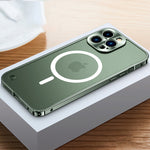 Metal Frame Magnetic Charging Case For iPhone