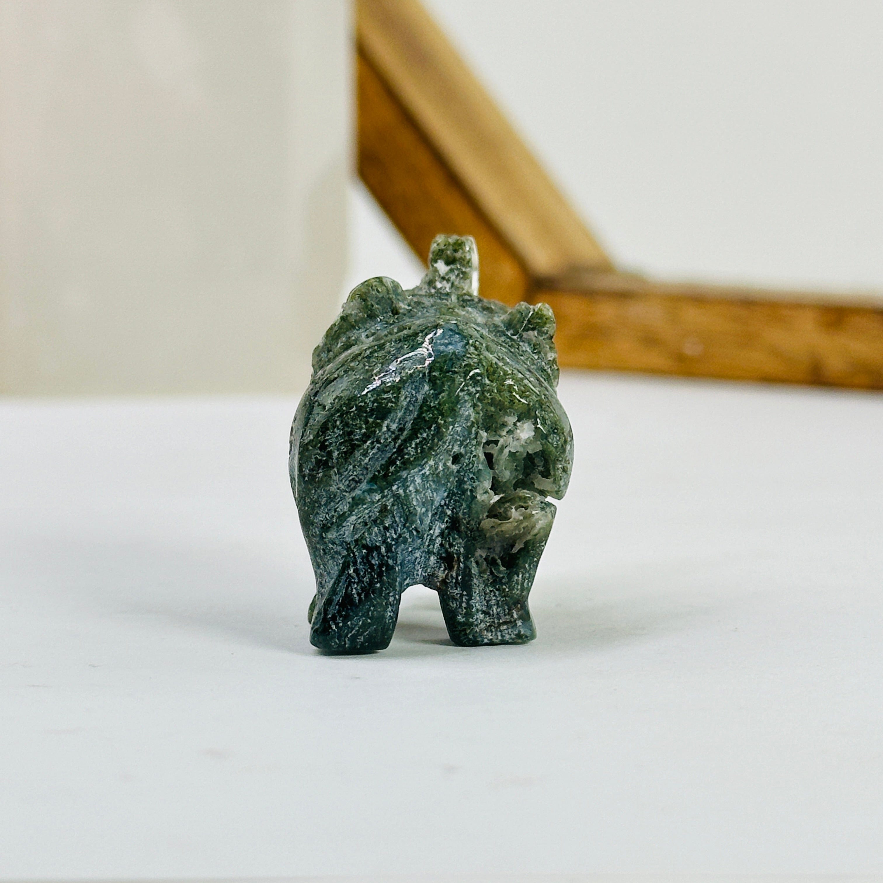 Moss Agate Crystal Carved Elephants YOU CHOOSE