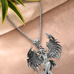 Sterling Silver Guardian Angel Pendant Necklace