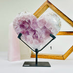 Amethyst Crystal Heart on Stand YOU CHOOSE