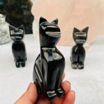 Black Onyx Cat- Polished Stone Kitty - Halloween (LBS0-S2-B3)