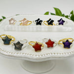 Gemstone Star Ring - Gold or Silver