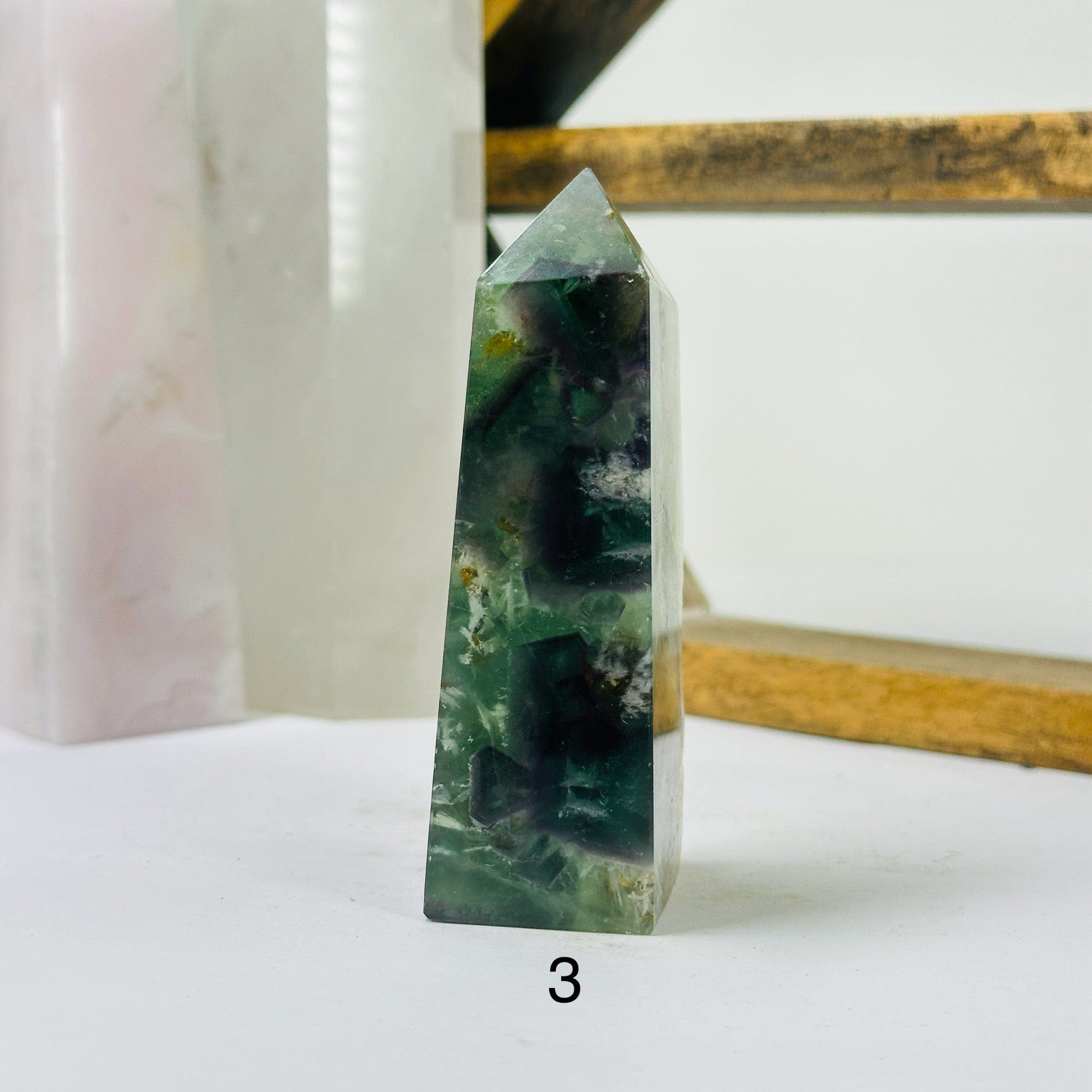 Feather Fluorite Crystal Semi Polished Point YOU CHOOSE