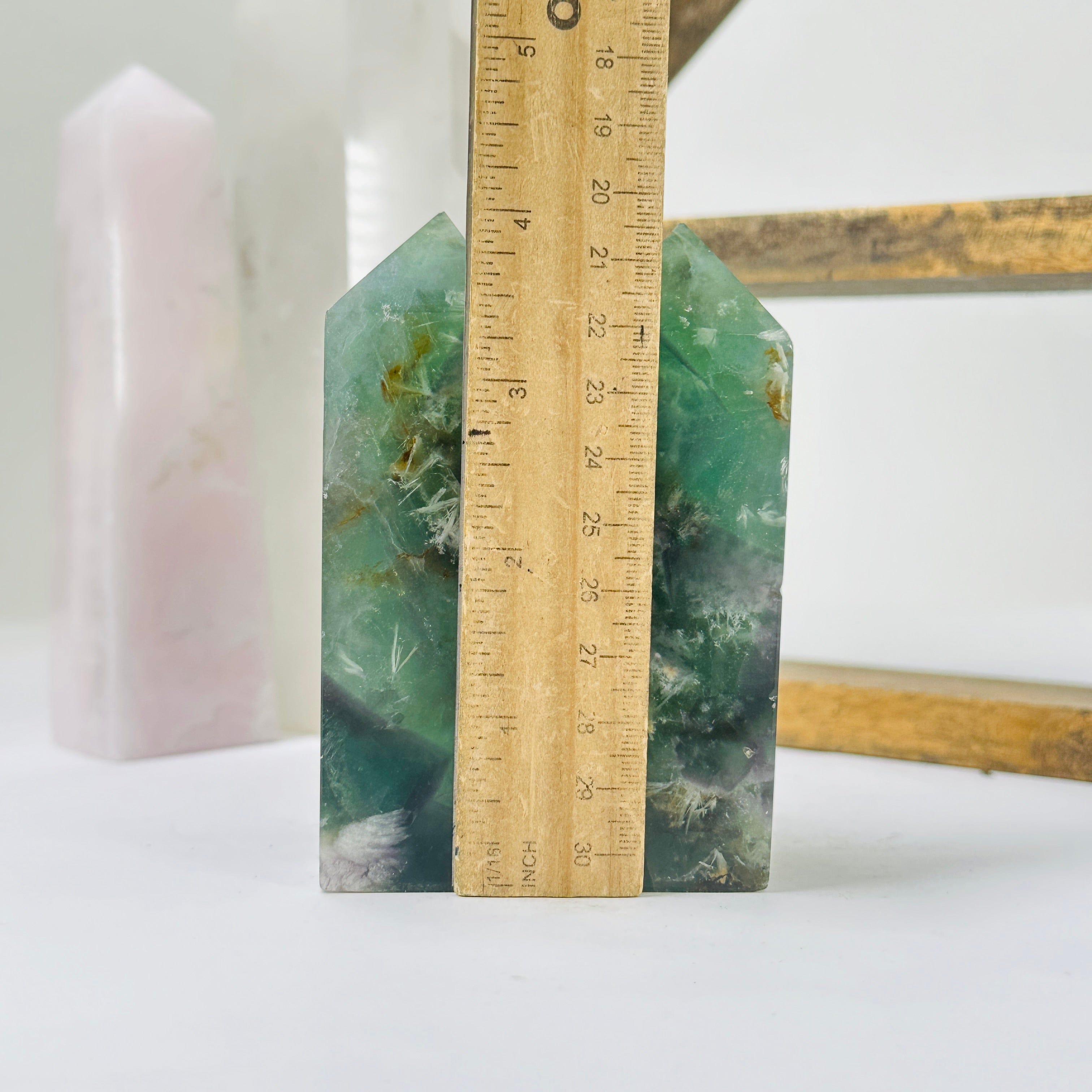 Feather Fluorite Crystal Semi Polished Point YOU CHOOSE