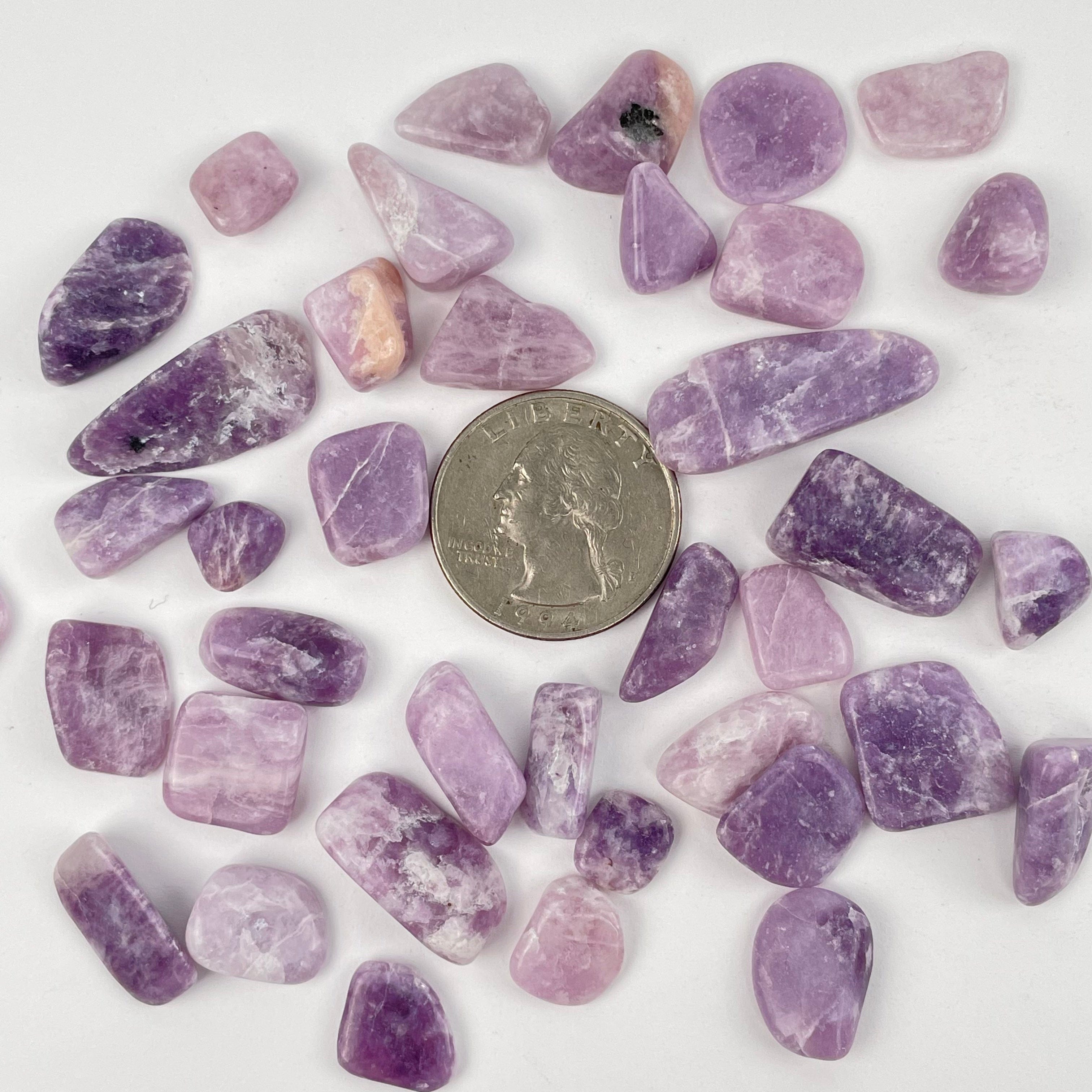 Lepidolite Tumbled Chips - Small Freeform Pieces - 1/2 pound bag