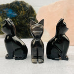 Black Onyx Cat- Polished Stone Kitty - Halloween (LBS0-S2-B3)