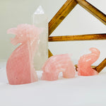 Rose Quartz Crystal Dragon Carving