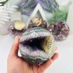 Amethyst Agate Crystal Sphere with Calcite - You Choose