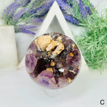 Amethyst Agate Crystal Sphere with Calcite - You Choose