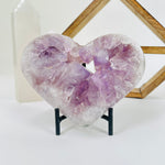 Amethyst Crystal Heart on Removable Black Stand AS IS