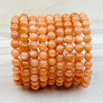 Peach Moonstone Round Bead Bracelets - 7mm -