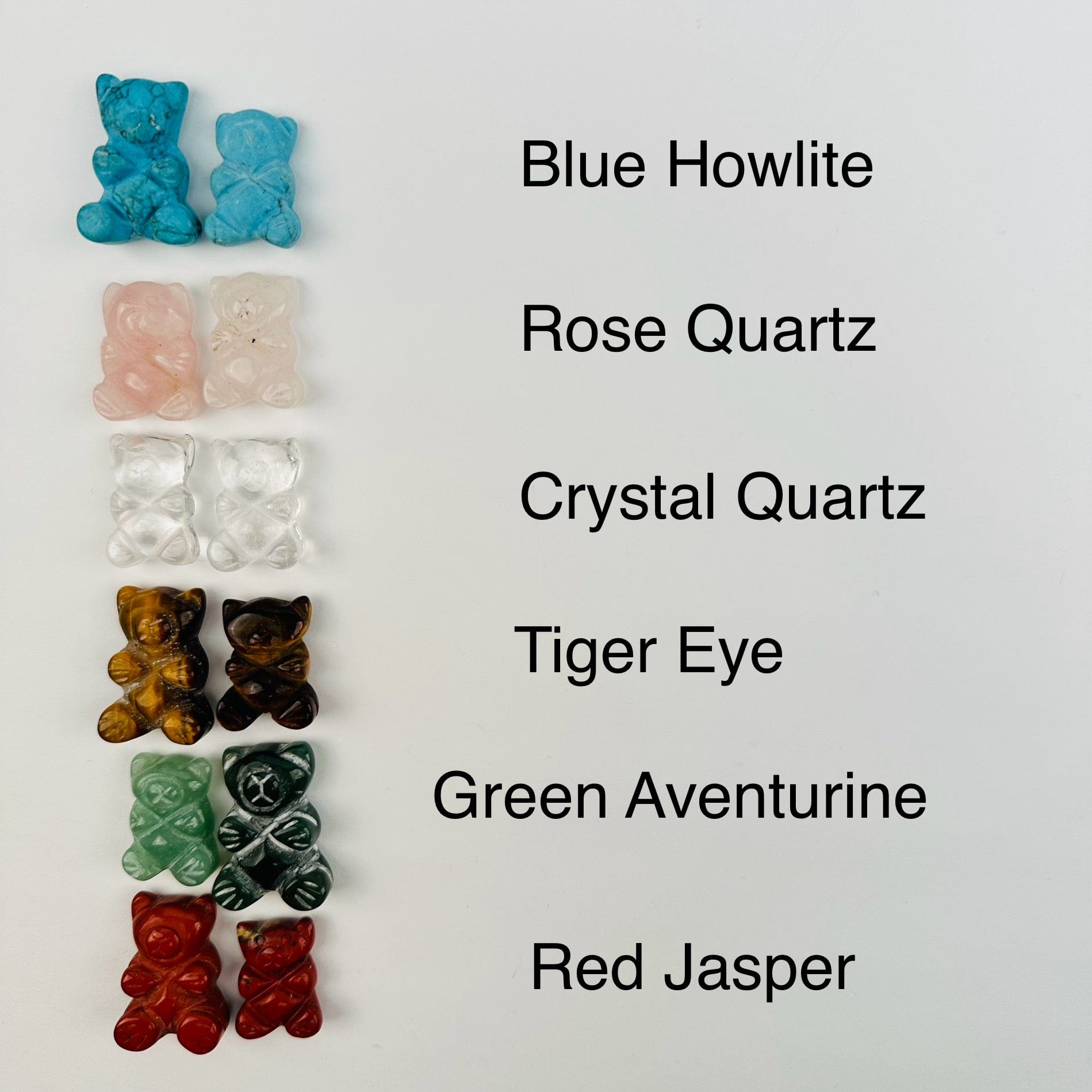 Gemstone Crystal Bear Cabochon - You Select Gemstone -