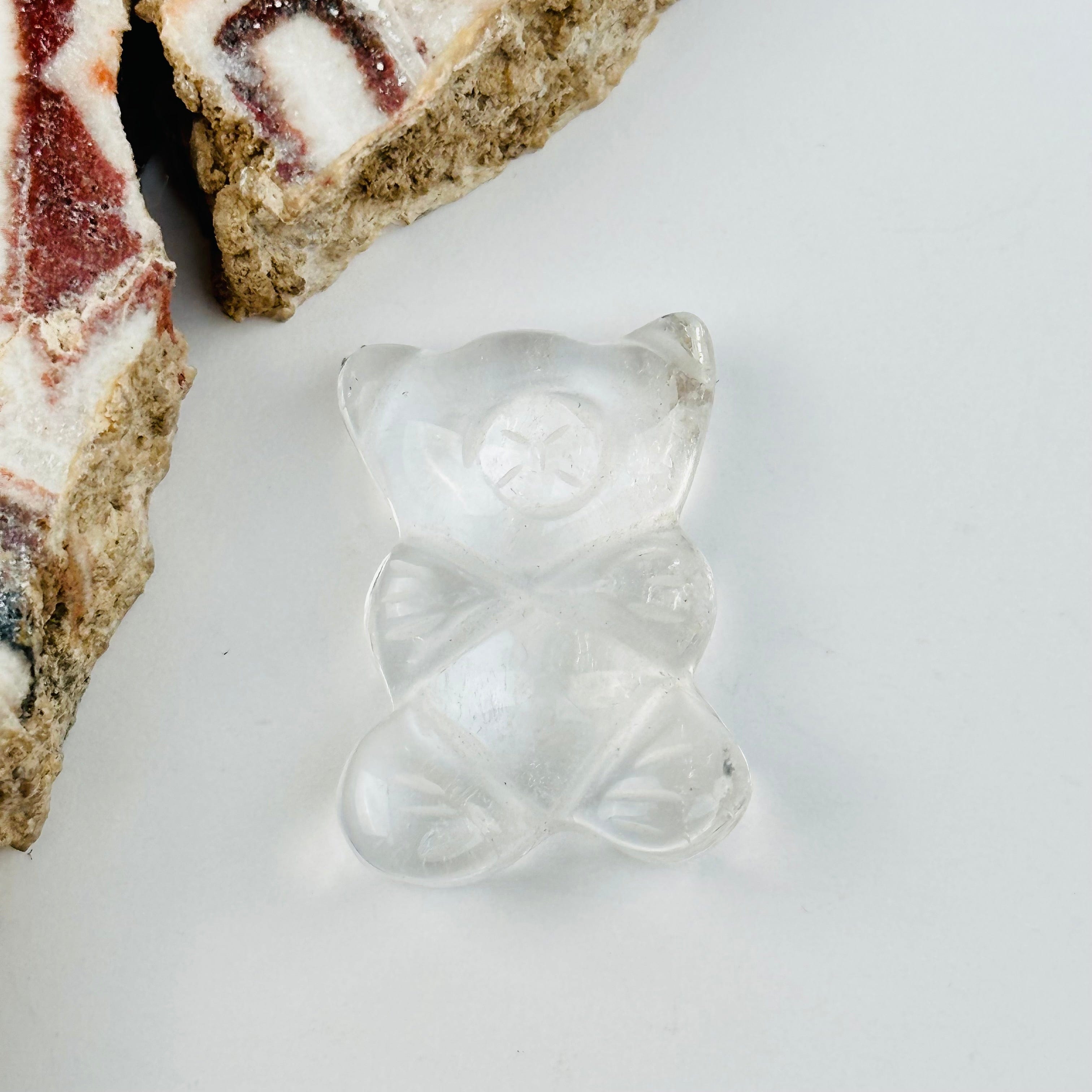 Gemstone Crystal Bear Cabochon - You Select Gemstone -