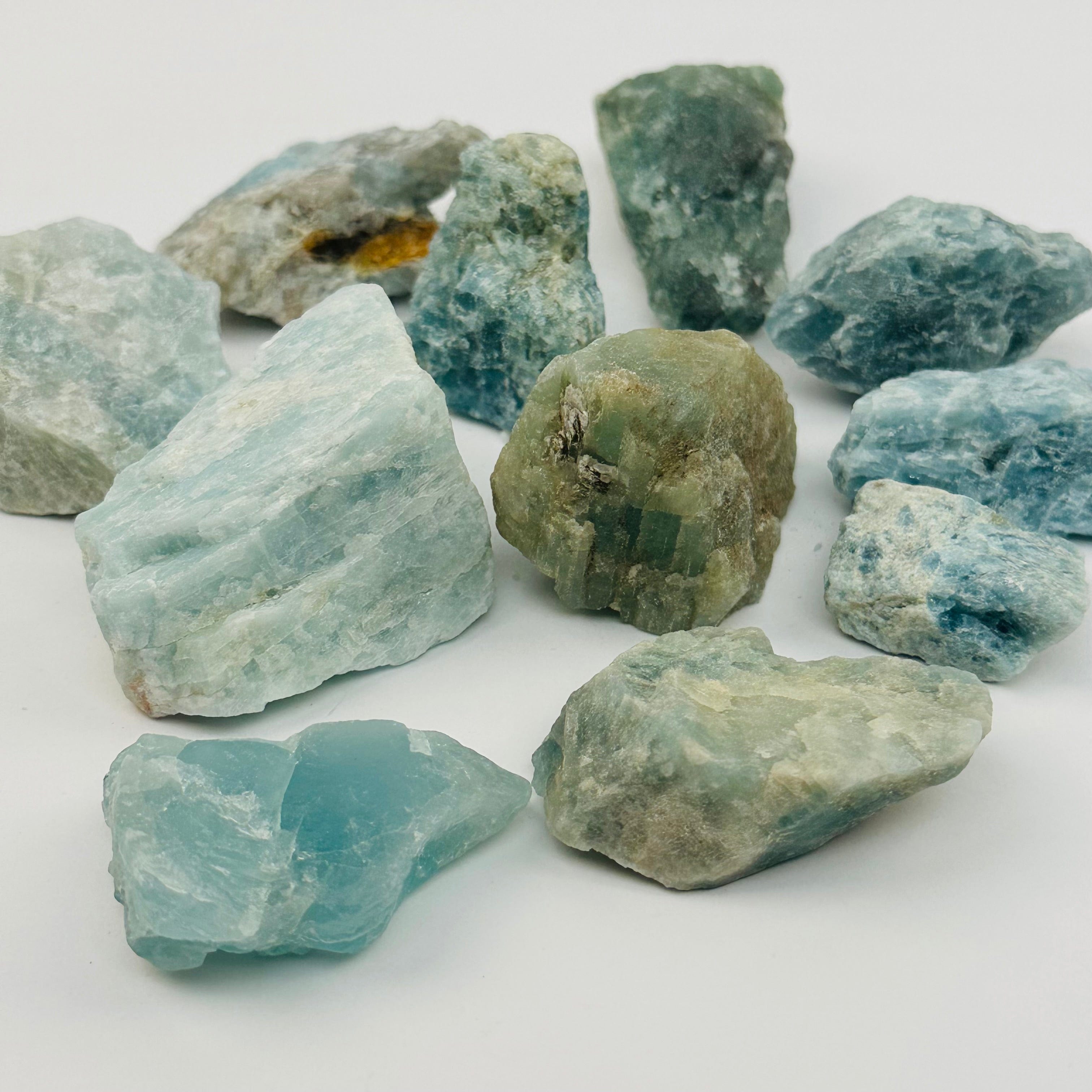 1 pound bag Rough Aquamarine Crystal Stones