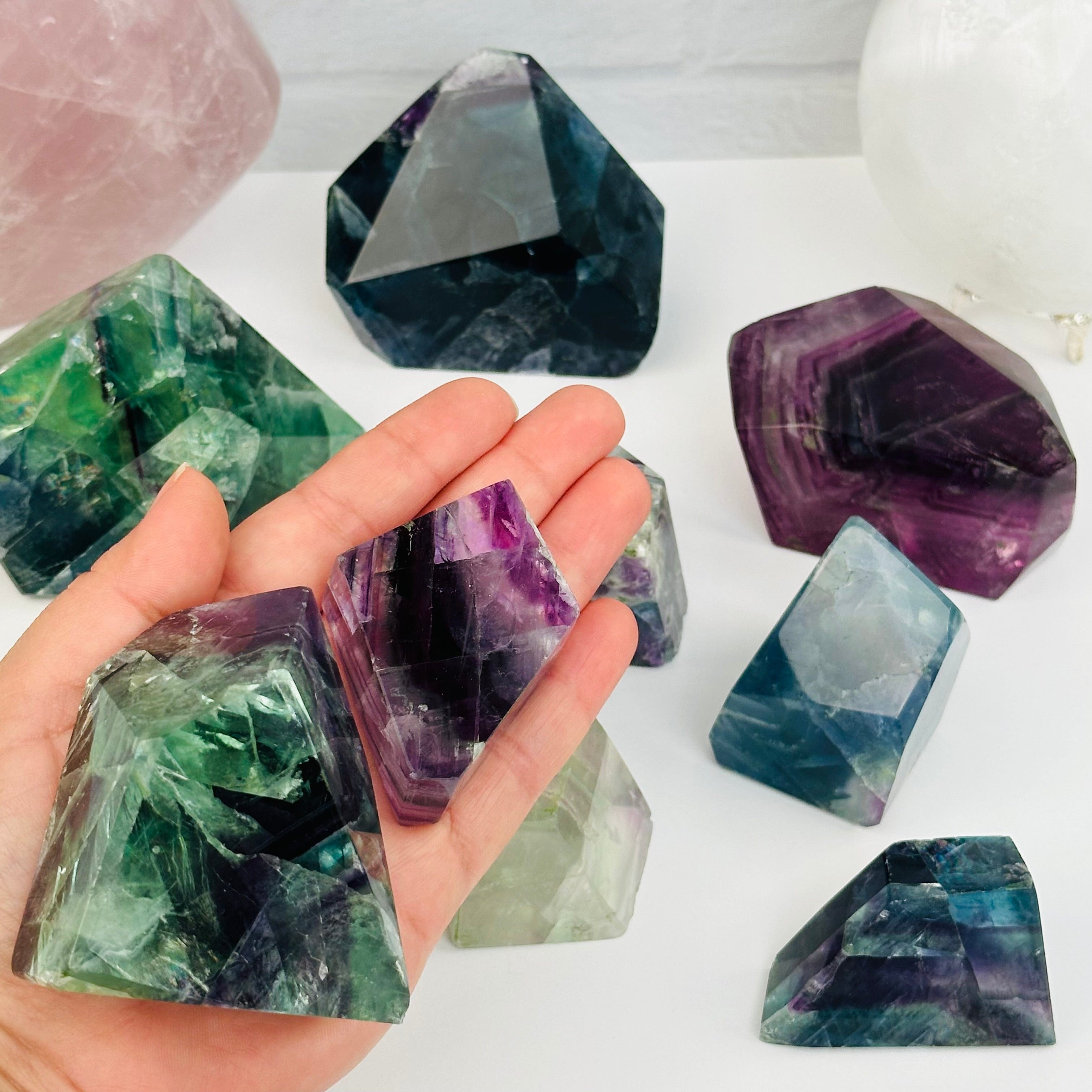 Rainbow Fluorite AA Grade Polished Free form - By Size - High Grade