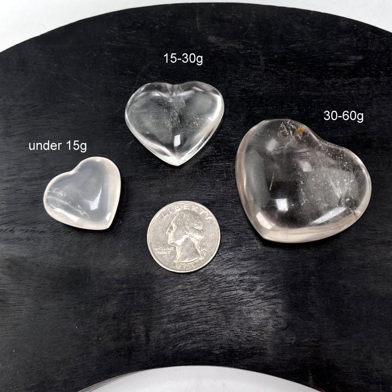 Crystal Quartz Heart Shaped Stone - By Weight