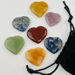 Chakra Stones - Heart Shaped Chakra Stone - Chakra Heart Set - (RK8B15)