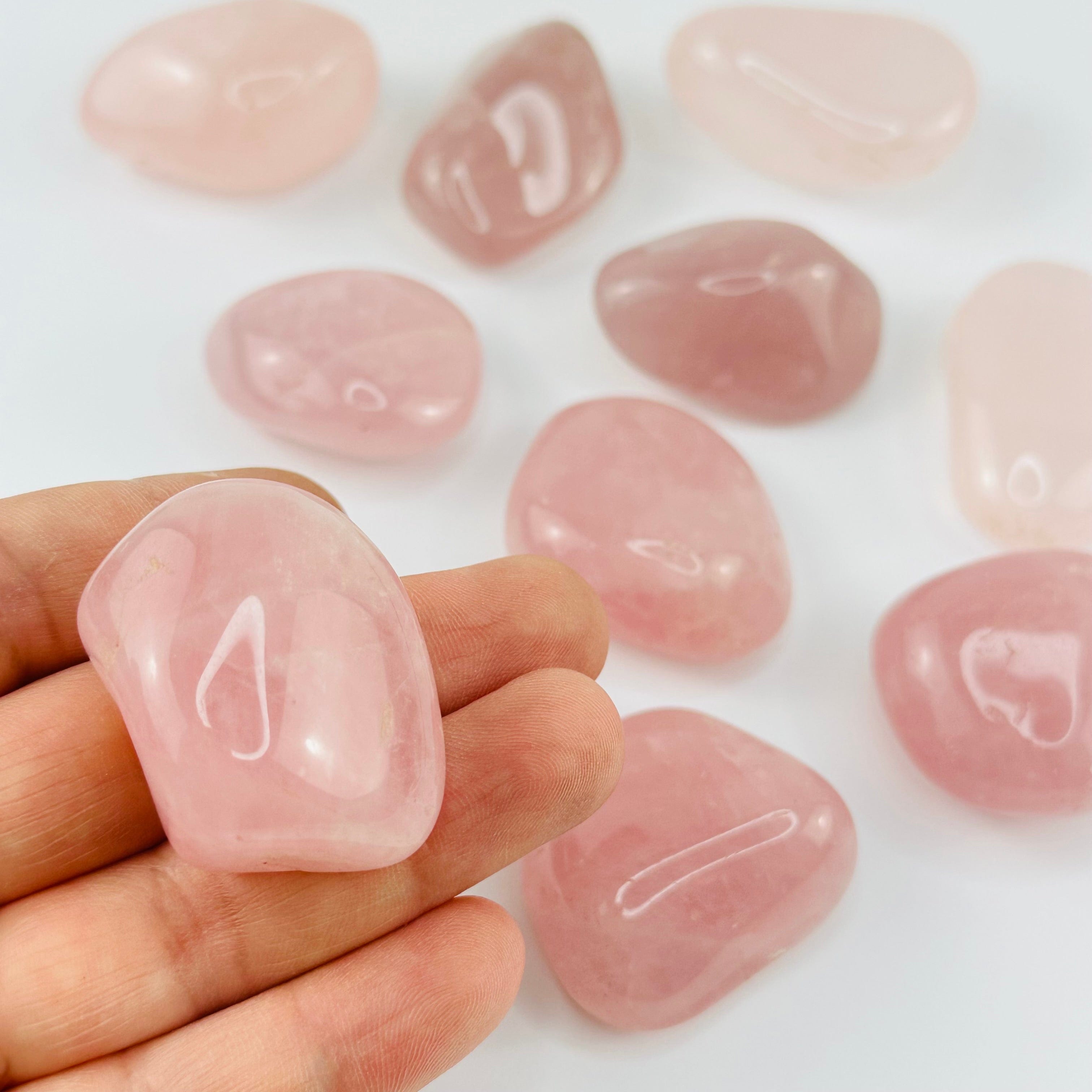 Rose Quartz Extra Quality Tumbled Stone (Choose 1 or 5 pcs)