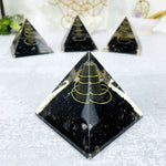 Orgone Tourmaline with Pyrite Point Pyramid - Chakra Reiki Metaphysical Pyramids