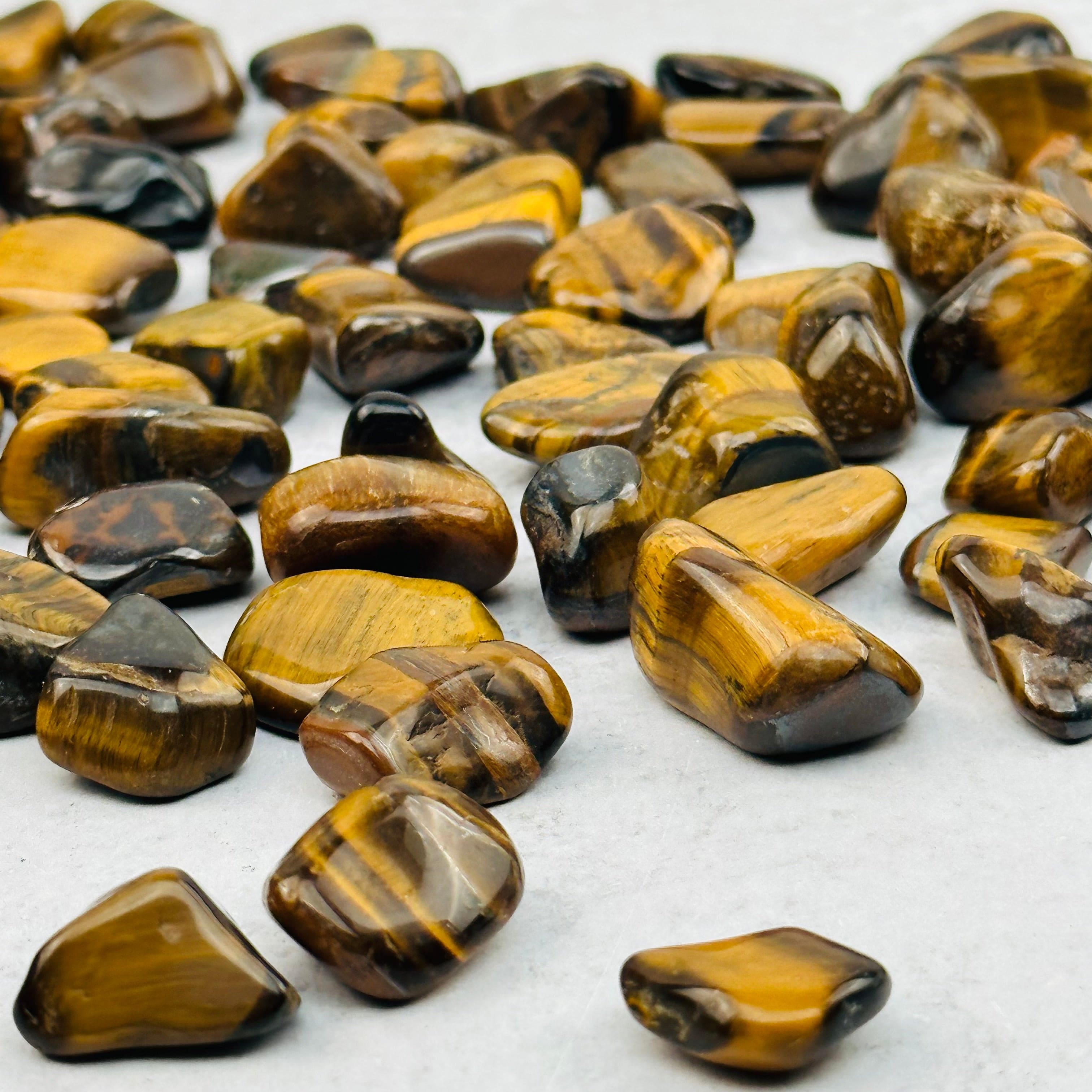 1 lb Bag Tiger Eye Crystal Small Tumbled Stones