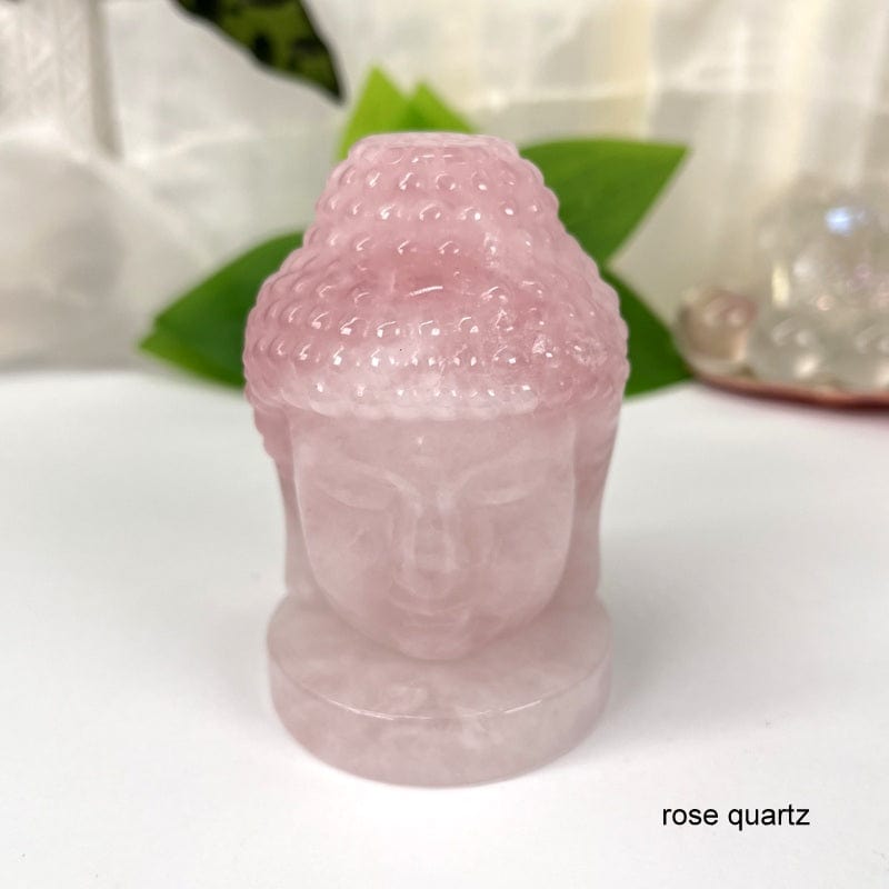 Carved Crystal Buddha Head Figurine