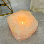 Rose Quartz "B" Grade Crystal Candle Holder