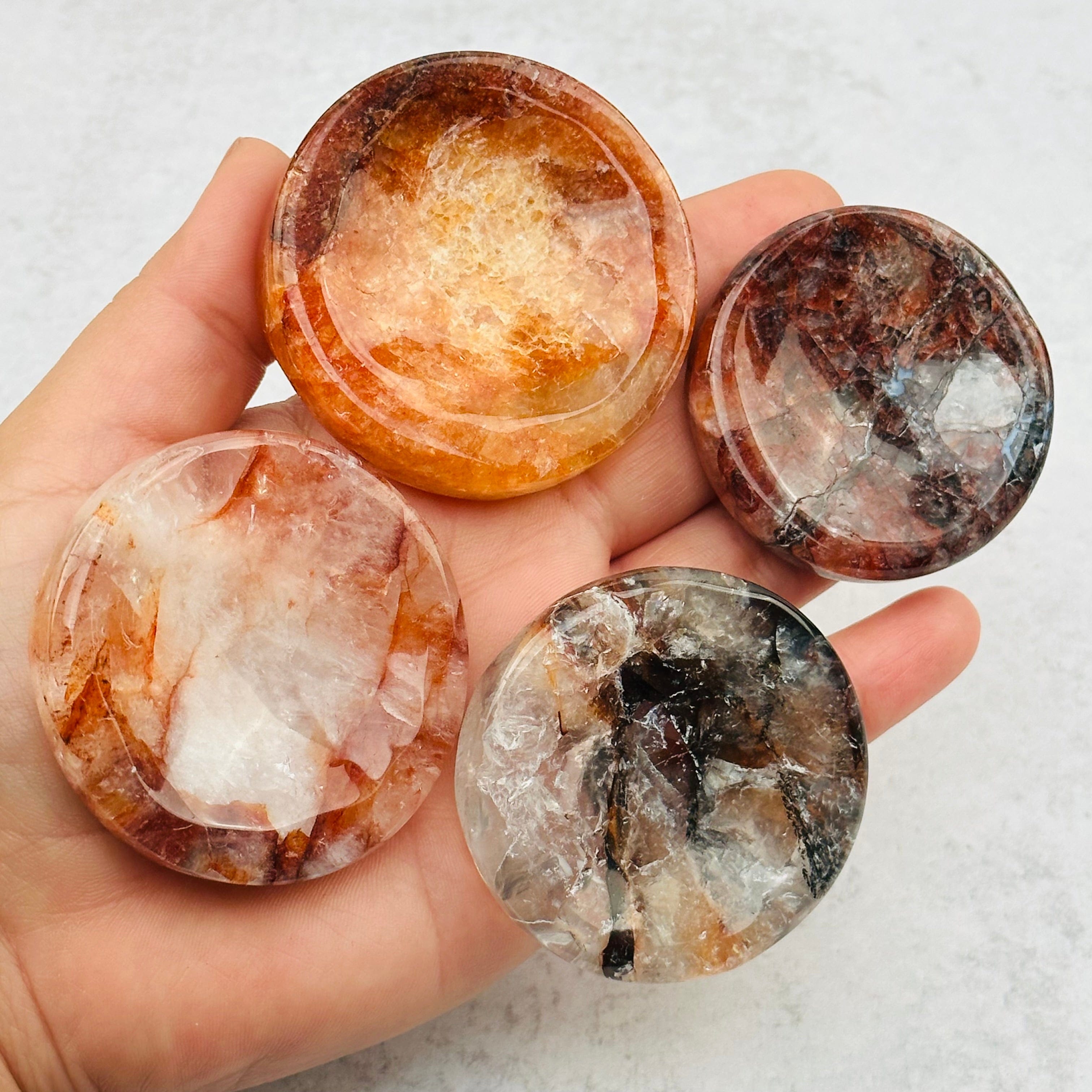 Fire Quartz Crystal Sphere Stand - Mini Dish