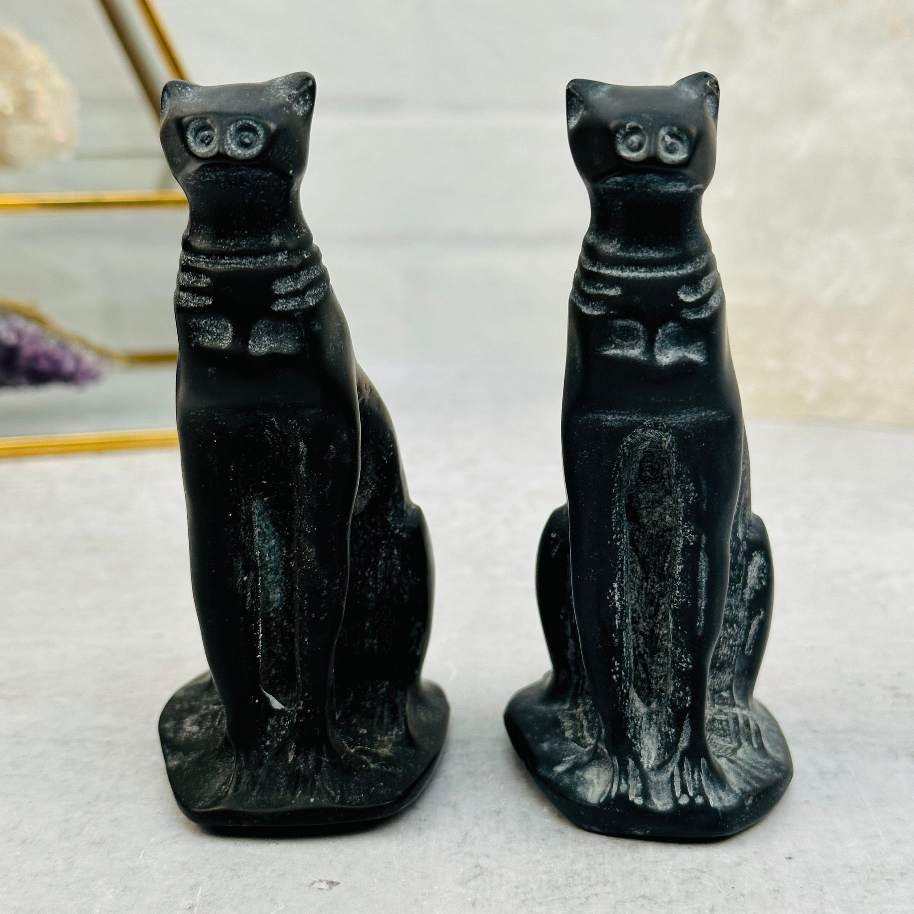 Black Obsidian Crystal Cat - Sophisticated Feline