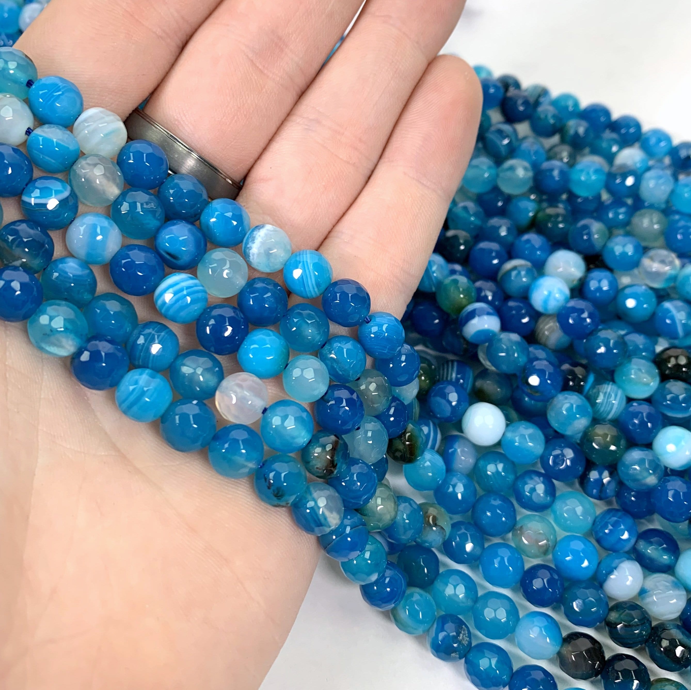 Agate Faceted Bead Strand