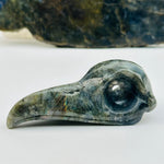 Carved Labradorite Crystal Raven Skull Head