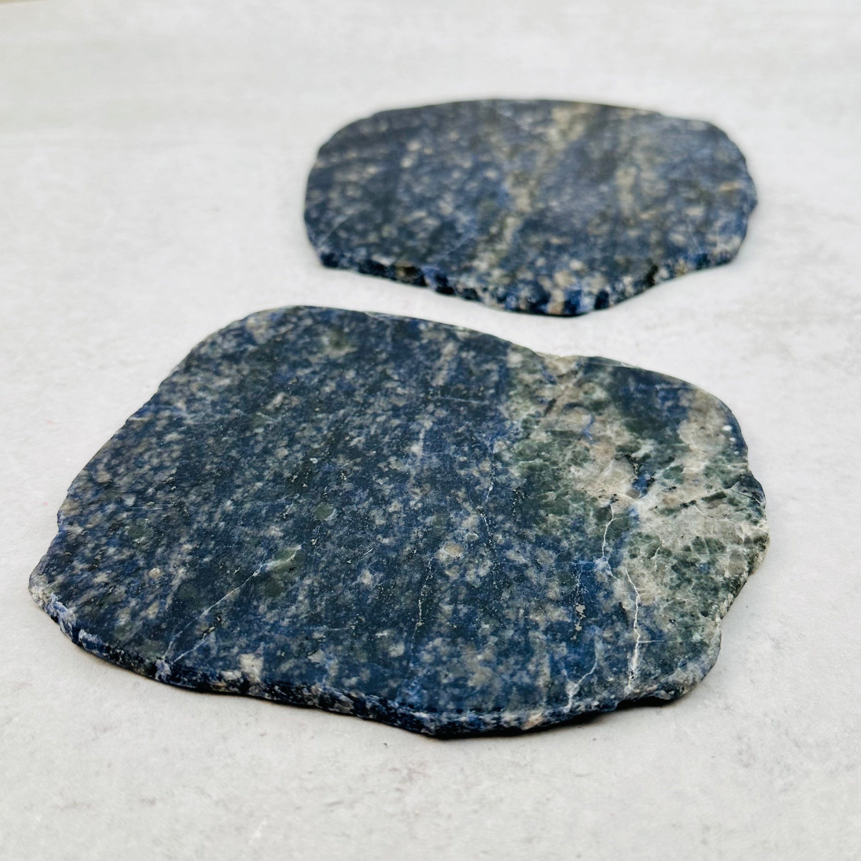 4 pcs Sodalite Free Form Stone Coaster - Crystal Coasters - Set of 4